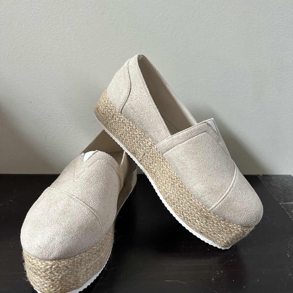Women's Cream Espadrille Platform Shoes